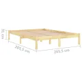 Cadre de lit bois de pin massif 200x200 cm