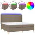 cadre de lit matelas et LED Taupe 200x200 cm Tissu