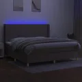 cadre de lit matelas et LED Taupe 200x200 cm Tissu