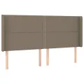 cadre de lit matelas et LED Taupe 200x200 cm Tissu