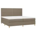 cadre de lit avec matelas Taupe 200x200 cm Tissu