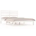 Cadre de lit Blanc Bois de pin massif 140x190 cm