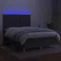 cadre de lit et matelas et LED Gris foncé 140x190 cm