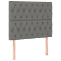 Cadre de lit avec tête de lit Gris foncé 90x200 cm Tissu