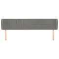 Tête de lit avec oreilles Gris clair 203x23x78/88 cm Velours