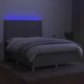 cadre de lit et matelas et LED Gris clair 140x200 cm