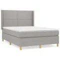 cadre de lit avec matelas Gris clair 140x200cm Tissu