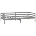 Lit de repos avec matelas 90x200 cm Gris Bois de pin massif