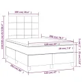 cadre de lit et matelas Gris clair 120x200cm Velours