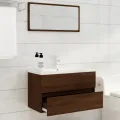 Ensemble de meubles de salle de bain 2 pcs Chêne marron