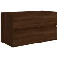 Ensemble de meubles de salle de bain 2 pcs Chêne marron