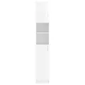 Armoire de salle de bain Blanc brillant 32x25,5x190cm Aggloméré