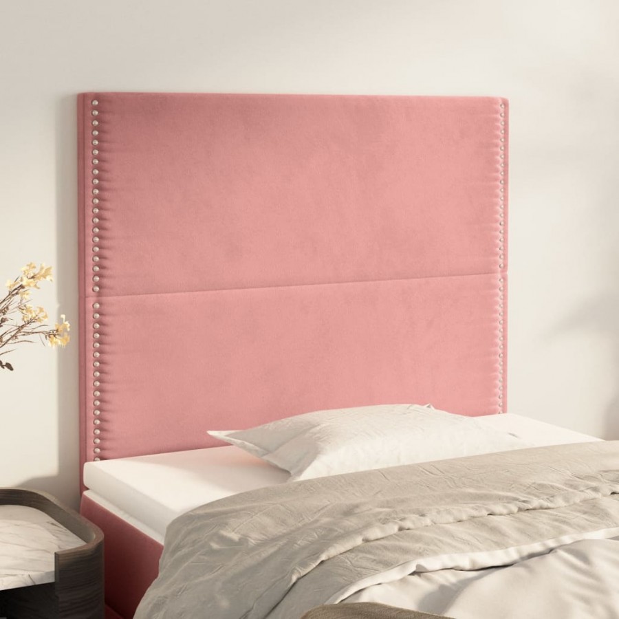 Têtes de lit 2 pcs Rose 100x5x78/88 cm Velours