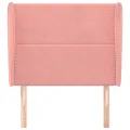 Tête de lit avec oreilles Rose 103x23x118/128 cm Velours