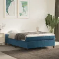 cadre de lit Bleu foncé 140x200 cm Velours