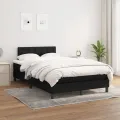 cadre de lit avec matelas Noir 120x200 cm Tissu