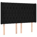 Tête de lit avec oreilles Noir 147x16x118/128 cm Tissu