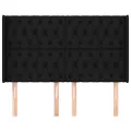 Tête de lit avec oreilles Noir 147x16x118/128 cm Tissu