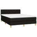 cadre de lit avec matelas Noir 140x200 cm Tissu