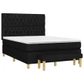 cadre de lit avec matelas Noir 140x200 cm Tissu