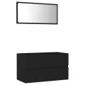 Ensemble de meubles de salle de bain 2 pcs Noir Aggloméré