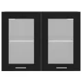 Armoire en verre suspendue Noir 80x31x60 cm Aggloméré
