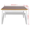 Ensemble de salle à manger 5 pcs Marron et blanc