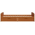 Cadre de lit avec tiroirs Marron miel Pin massif 90x200 cm