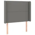 cadre de lit matelas LED Gris foncé 100x200 cm Tissu