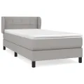 cadre de lit avec matelas Gris clair 90x200 cm Tissu