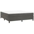 cadre de lit et matelas Gris foncé 180x200cm Velours