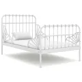 Cadre de lit extensible Blanc Métal 80x130/200 cm