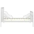 Cadre de lit extensible Blanc Métal 80x130/200 cm
