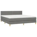 cadre de lit et matelas et LED Gris foncé 160x200 cm