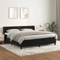 cadre de lit avec matelas Noir 180x200 cm Velours