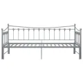 Cadre de canapé-lit extensible Gris Métal 90x200 cm