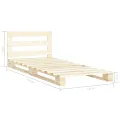Cadre de lit de palette Bois de pin massif 100 x 200 cm