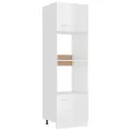Armoire à micro-ondes Blanc brillant 60x57x207 cm Aggloméré