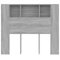 Armoire de tête de lit sonoma gris 120x18,5x102,5 cm