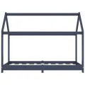 Cadre de lit d'enfant Gris Bois de pin massif 80x160 cm
