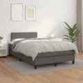 cadre de lit avec matelas Gris 120x200 cm Similicuir