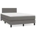 cadre de lit avec matelas Gris 120x200 cm Similicuir