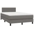 cadre de lit avec matelas Gris 120x200 cm Similicuir