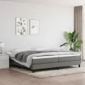 cadre de lit Gris foncé 200x200 cm Tissu