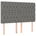 cadre de lit avec matelas Gris foncé 140x190cm Tissu