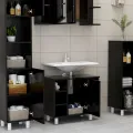 Armoire de salle de bain Noir 60x32x53,5 cm Aggloméré