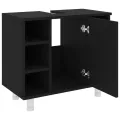 Armoire de salle de bain Noir 60x32x53,5 cm Aggloméré