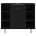 Armoire de salle de bain Noir 60x32x53,5 cm Aggloméré