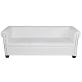 Canapé Chesterfield à 3 places cuir synthétique blanc
