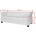 Canapé Chesterfield à 3 places cuir synthétique blanc